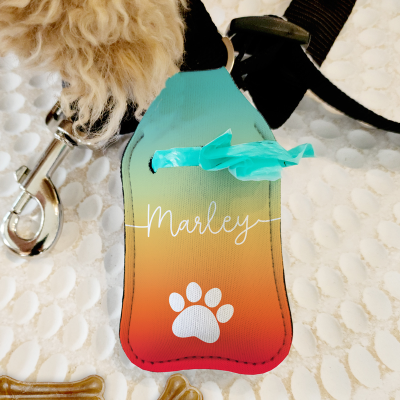 Pet Bags. Dog poo bag holders, treat bags, and wristlet bags.