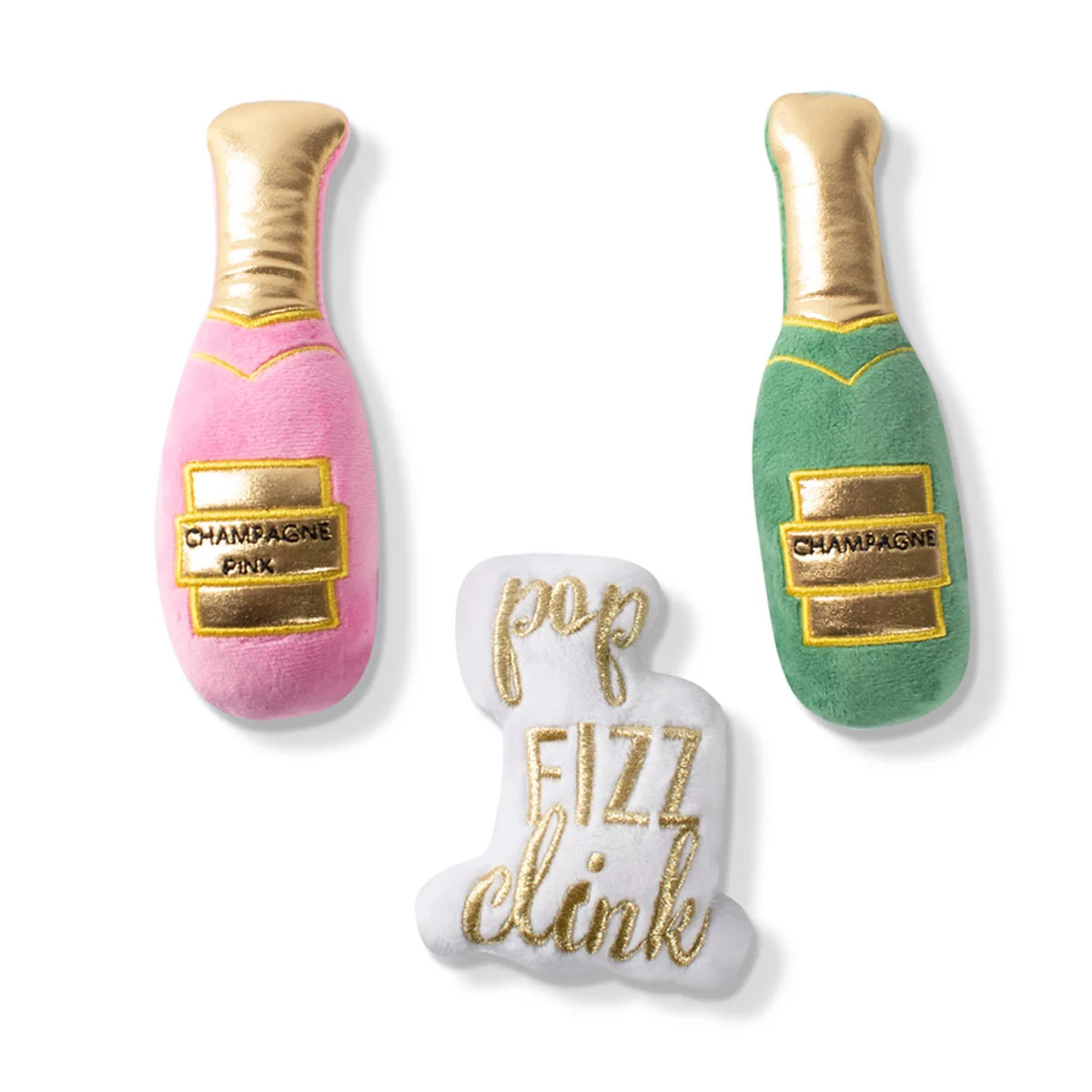 Champagne 3-Piece Small Dog Toy Sets - The Fringe Studio