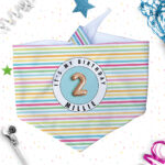 Personalised Dog & Cat Birthday Bandanas - Stripes