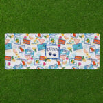Personalised Non Slip Jumbo Pet Bowl Mats - Bon Voyage