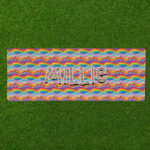 Personalised Non Slip Jumbo Pet Bowl Mats - Rainbow Vibes