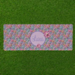 Personalised Non Slip Jumbo Pet Bowl Mats - Flower Power