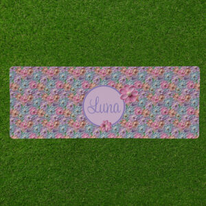 Personalised Non Slip Jumbo Pet Bowl Mats - Flower Power