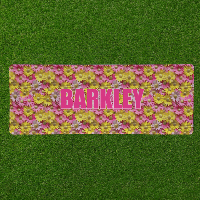 Personalised Non Slip Jumbo Pet Bowl Mats - Push The Daisies