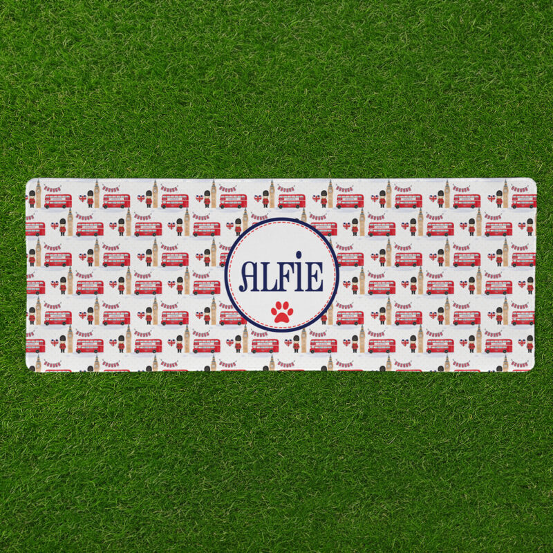 Personalised Non Slip Jumbo Pet Bowl Mats - London Calling