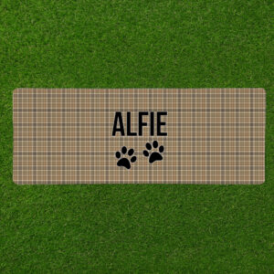 Personalised Non Slip Jumbo Pet Bowl Mats - Well Plaid