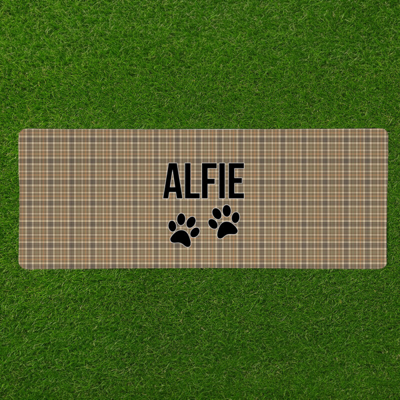 Personalised Non Slip Jumbo Pet Bowl Mats - Well Plaid