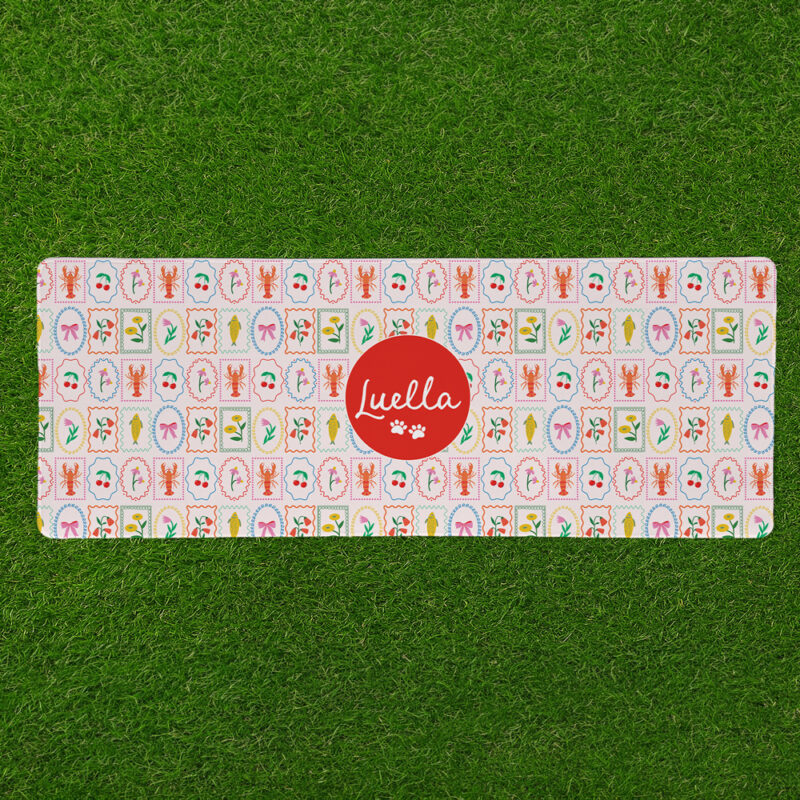 Personalised Non Slip Jumbo Pet Bowl Mats - Amalfi