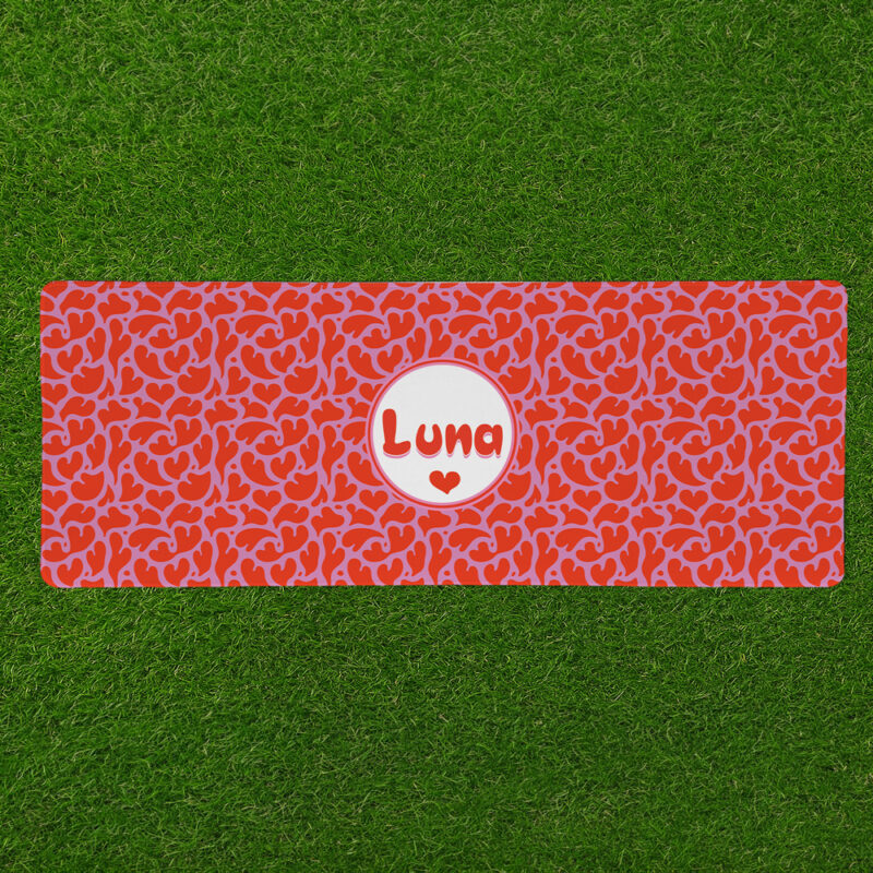 Personalised Non Slip Jumbo Pet Bowl Mats - I Heart You