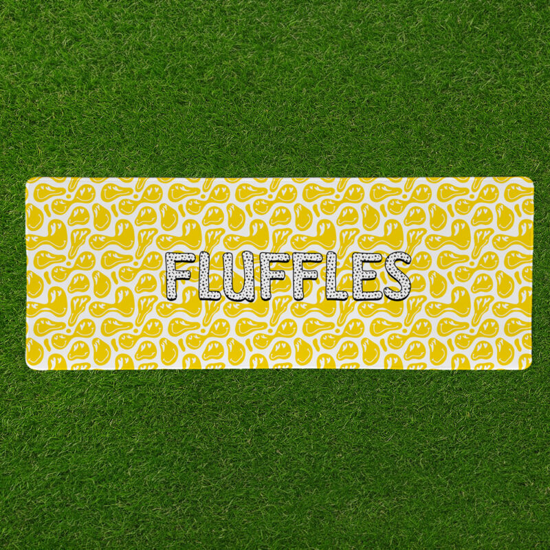 Personalised Non Slip Jumbo Pet Bowl Mats - Smiley